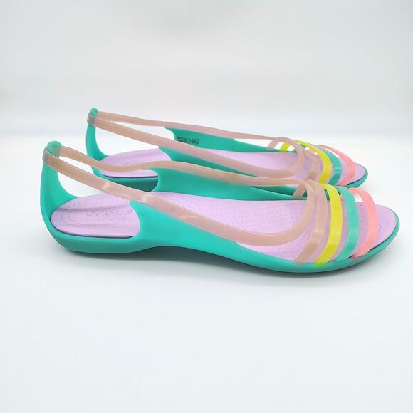 Crocs Isabella Huarache Jelly Sandals Women’s Size 11 Pastel Strappy Flats - Picture 5 of 11
